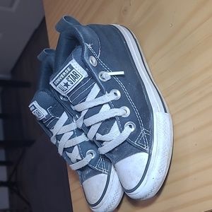 Black and white kids converse all star sneakers